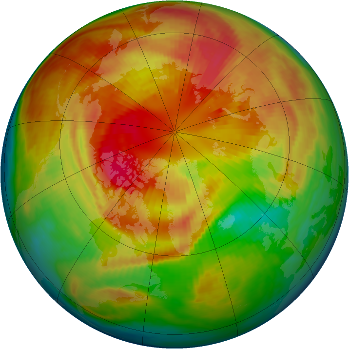 Arctic ozone map for 11 March 1983